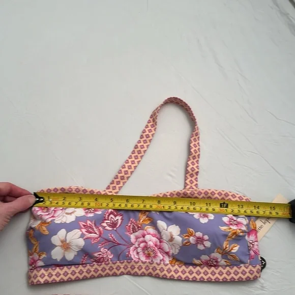 Nanette Lepore Brielle lavender multicolor floral bandeau bikini set - Picture 12 of 15
